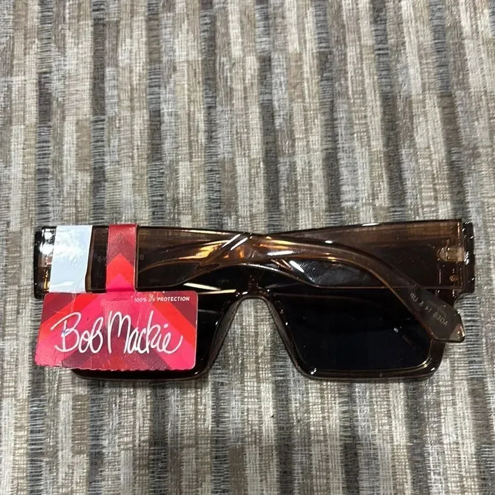 NWT Bob Mackie Brown Shield Sunglasses